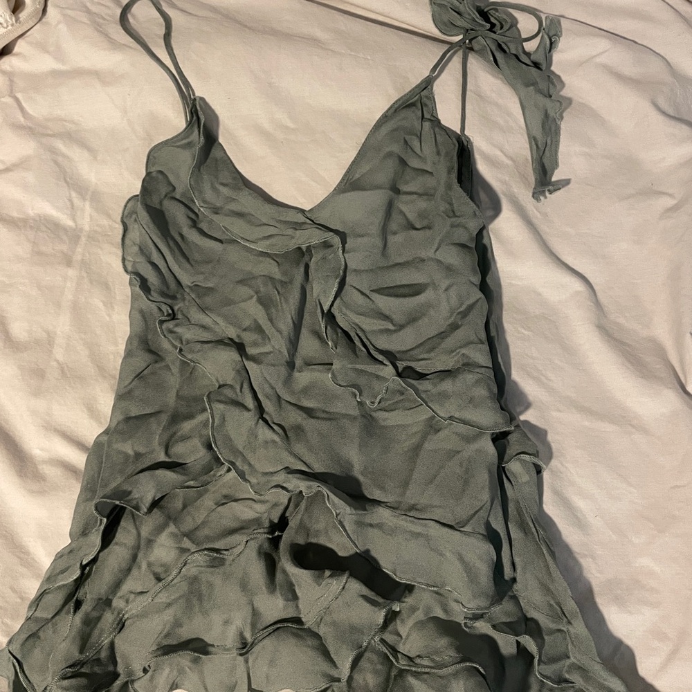 Elegant Green Ruffled Top